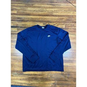 Nike Navy Blue Sweatshirt Jumper Pullover Small Logo Mesh‎ Gray Tag Mens Size XL